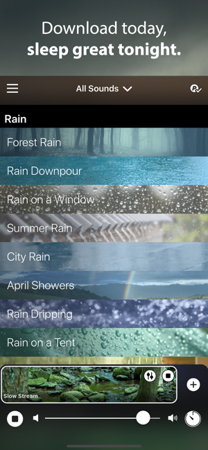 ‎Rain Rain Sleep Sounds Screenshot