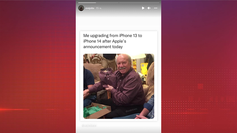 Дочь Стива Джобса пошутила над iPhone 14 из-за отсутствия отличий от прошлогодней модели