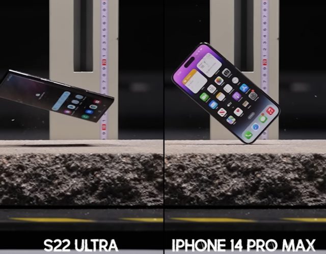 Дроп-тест порівняння: Samsung Galaxy S22 Ultra проти iPhone 14 Pro Max