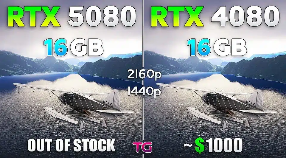 RTX 5080 порівняли з попередницею