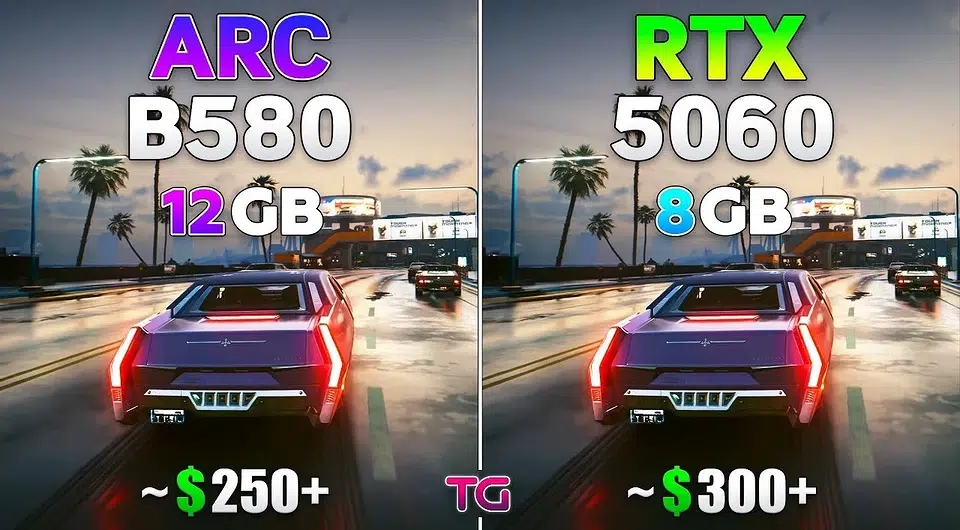RTX 5060 порівняли з Intel ARC B580